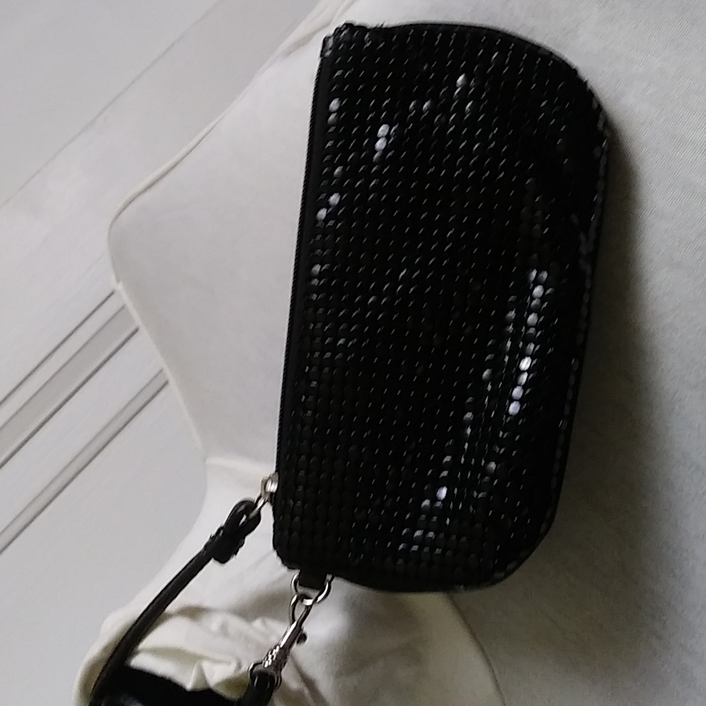 Black glitter cocktail bag wristlet